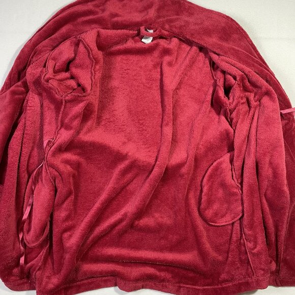 NWT Great Northwest Sleepwear Lounge Robe Heavyweight Plush Red Burgundy Size M - Picture 8 of 15
